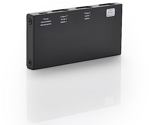 Amazon Basics HDMI-Splitter 1 In/2 Out, HDMI-Verteiler für PC, Laptop, Xbox, 4K bei 60Hz, Gespiegelte Anzeige, Schwarz