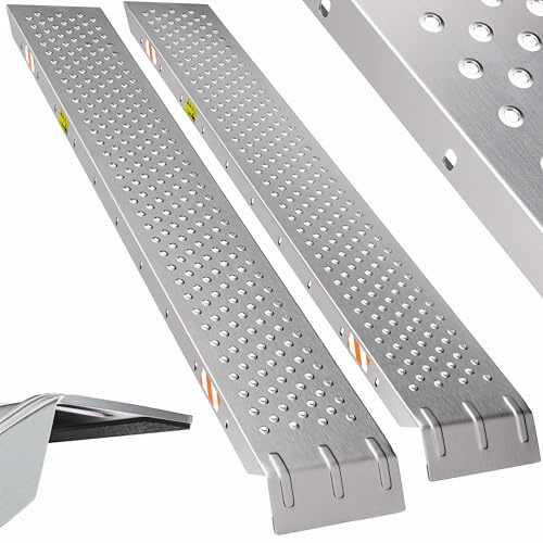 MONZANA® 2X Auffahrrampe 400 kg Tragfähigkeit galvanisierter Stahl 160x22,5x4,5cm rutschfeste perforierte Oberfläche PKW Transport Laderampe Rampe