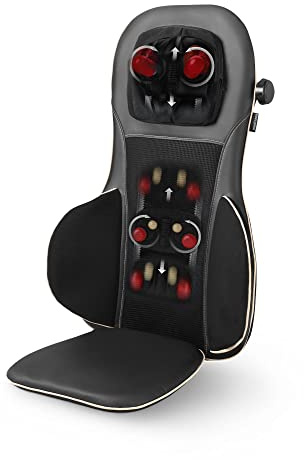 medisana MC 825 Shiatsu Massagesitzauflage, Rückenmassage & Nackenmassage | Massagematte mit Wärmefunktion, 3 Intensitäten, Rückenmassagegerät mit Rotlichtfunktion, für zu Hause & das Büro