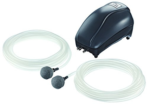 Pontec PondoAir Set 200 - Luftpumpen-Set zur Sauerstoffversorgung von Flora und Fauna / Teichbelüfter für den Einsatz an Teichen bis 2.000 l, Schwarz