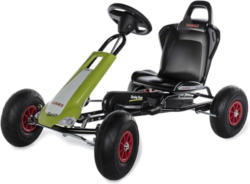 Ferbedo 10 503 8 GoKart CLAAS Racer (Tretauto für Kinder von Alter ca. 3-8 Jahre, hochwertiger Stahlrahmen, Verstellbarer Sitz, Luftbereifung, inkl. Soundlenkrad, belastbar bis 50 kg) 105038