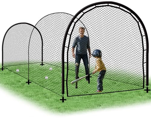 Hazacl Baseball-Schlagkäfig für Hinterhof, Softballkäfig-Schlagnetz, tragbar, mit Tragetasche, abnehmbare Tür mit Schlagziel für Schlagtraining, Pitching-Übung (6,7 m)