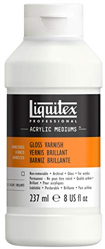 Liquitex 6208 Professional Glanz Firnis für Acrylfarben, Archivqualität, vergilbt nicht, trocknet klar auf - 237 ml Flasche