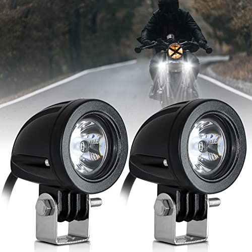 Dinfu 2 Zoll led Motorrad Zusatzscheinwerfer 12v -24v Runde Scheinwerfer | Frontscheinwerfer Zusätzliches IP68 Spotlights für Motorrad ATV UTV Dirt Bike 4x4 Pickup Truck Boot