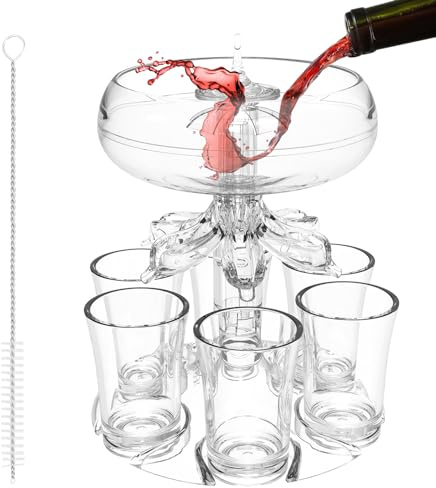 Schnapsglasspender Set, Schnapsglas Spender mit 6 Gläsern und Halter, Getränkespender, Cocktail Spender, für Arten von Partys