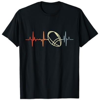 Vintage American Football Herzschlag Footballspieler T-Shirt