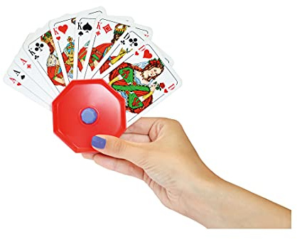 noris 606154619 Spielkartenhalter aus Kunststoff - problemlos auffächern, halten und abstellen, ab 3 Jahren