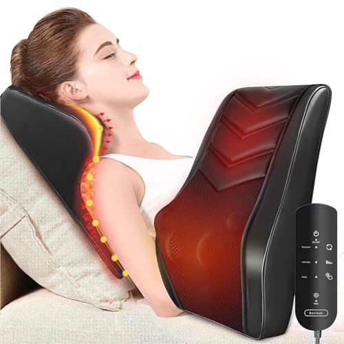 Boriwat Nackenmassagegerät mit Wärme, Shiatsu Massagegerät 3D Knet Rückenmassagegerät, Massagekissen für Nacken, Schulter Rückenschmerzen, Geschenke für Frauen Männer Papa Mama
