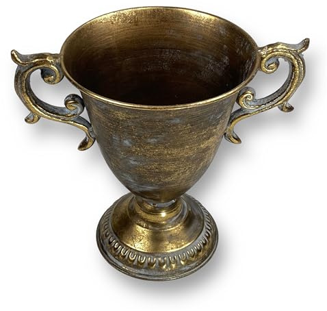 Crispe | Pokal Raipur | antiker Pokal | Höhe 22cm Ø 29 cm | Pflanzschale | Gartendeko | Deko Antik