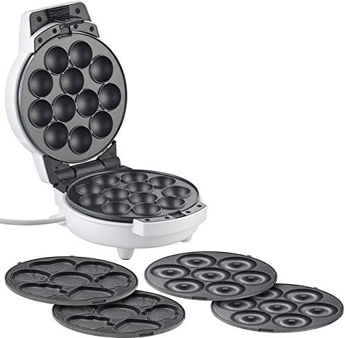Rosenstein & Söhne Donutmaker: 3in1-Donut-, Cupcake- und Cakepop-Maker, antihaftbeschichtet, 600 Watt (Donatmaker, Donutmaker 3in1, Backen)