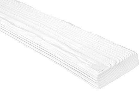 DECO WOOD Dekobrett ET306 aus Polyurethane, 2m Länge, PU Brett Holzoptik (weiß - 120x35mm) Wandbrett Hartschaum Deckenverkleidung