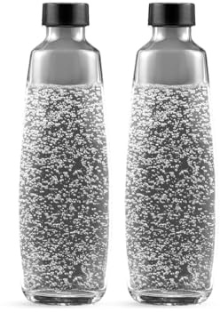 sodastream 1L DUO Glasflasche - kompatibel mit DUO & E-DUO Wassersprudler, 2er-Pack Wasserflasche, spülmaschinenfeste Sprudelflasche