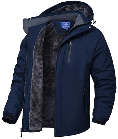 Zoofly Winterjacke Herren Wasserdicht Softshelljacke Warm Fleece Skijacke Winddicht Winter Outdoorjacke Männer Mit Abnehmbarer Kapuze