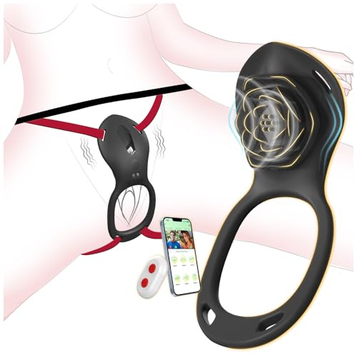 Sex Spielzeug für die Paare Frau Männer, Strap on BDSM Rose Vibration für Frauen, Bondage Vibratorensets für Frauen Klitoris mit Fernbedienung, Massagestab Vibrator, Erotisches Sexspielzeug Sex Spiele