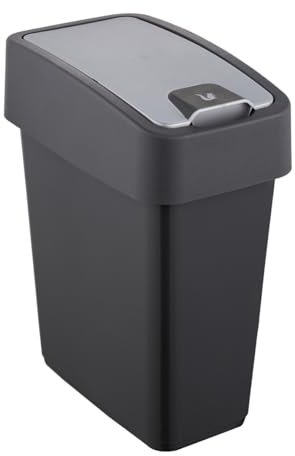 keeeper Premium Abfallbehälter mit Flip-Deckel, Soft Touch, 10 l, 29,5 x 18 x 36,5 cm, Magne, Grau (Graphit)