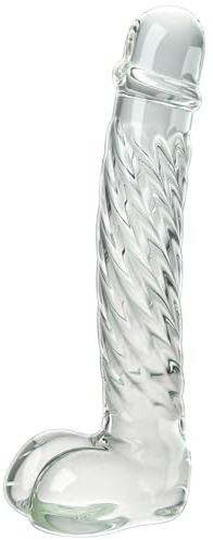 18.5CM Glas Dildo für Frauen,Roluck Kristall Realistischer Penis Analdildo G-Punkt Stimulation Buttplug Analsexspielzeug Glasdildo Sex Spielzeug für Männer Frauen