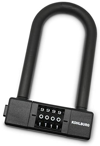 KOHLBURG Bügelschloss Zahlenschloss (340 g leicht & sicher) - Zahlen Code Fahrradschloss mit Halterung - Schloss 11mm Bügel mit Zahlencode für Rennrad E-Bike & Fahrrad - U Lock Fahrrad-Zahlenschloss