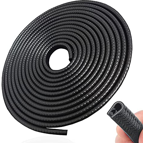 SYOAUTO 10M Autotür Kantenschutz Kein Kleber Kantenschutz Auto Universal Fit Schwarzer Bleche für Limousinen, LKW, SUV, ATV, UTV