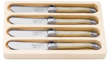 Laguiole Style de Vie Buttermesser Premium Line, 4-teilig, Perle