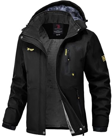 donhobo Damen Jacken Fleecejacke Winterjacke Wasserdicht Atmungsaktiv Verdickt Warm Winddicht Softshelljacke Outdoor Funktionsjacke mit Abnehmbare Kapuzen