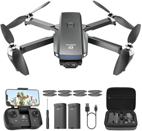 DEERC Drohne mit Kamera 1080P für Kinder, Anfänger, D20S RC Drohnen faltbar mit FPV Übertragung, 2 Akkus Lange Flugzeit, Bürstenloser Motor,Höhenhaltung,Optisch Fluss Spielzeug Geschenk für Jungend,C0
