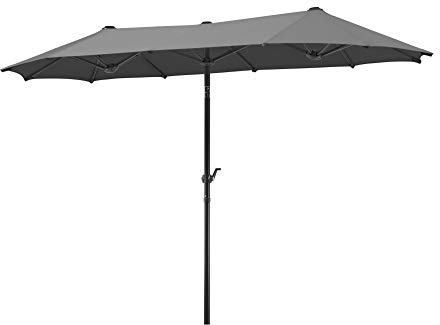 Schneider Sonnenschirm Salerno, anthrazit, 320 x 150 cm, rechteckig, 746-15,Gestell Stahl, Bespannung Polyester, 8,2 Kg