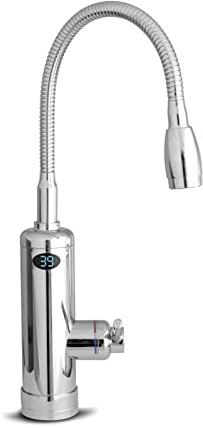 Aquadon Smart Heater Multi Head - Wasserhahn mit Durchlauferhitzer - Elektrische Armatur - LED - Warmwasserhahn für Küche, Bad - 2 Aufsätze - sofort Warmwasser