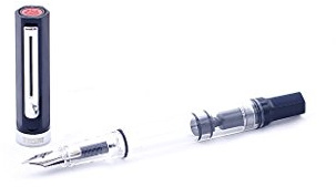 TWSBI Eco schwarz,Feder F,Füllfederhalter,Demonstrator,Kolbenfüller,Piston,Fountain Pen