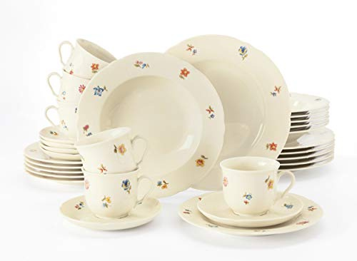 Seltmann Weiden 001.714341 Kombiservice 30-teilig Marieluise Blütenmeer, 36.5 x 31.2 x 36.9 cm, Elfenbein