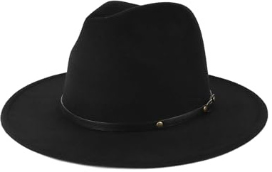 Zylioo XL-XXL Panama Hut aus Filz für Großen Kopf, Fedora Hut mit breiter Krempe Größe 61.5cm,Winter Trilby Jazz Hat