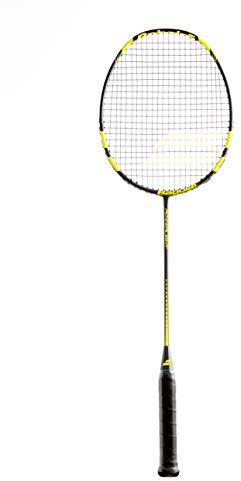 Babolat Power Light Allround Badmintonschläger mit schwarz-gelber Besaitung, Tragetasche