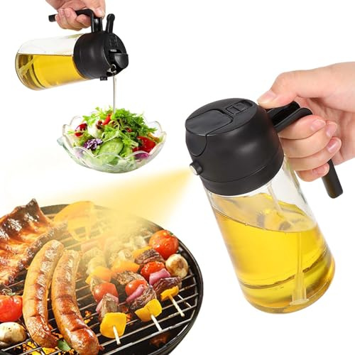 Blendura Ölsprüher, 2 in 1 Öl sprühflasche 470ml ölsprüher für Speiseöl, Oil Sprayer Können Ölspray und Gießen, ölspray zum Küche, Kochen, Grillen, Heißluftfritteuse, Salat, Backen