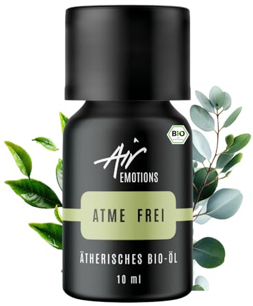 Air Creative® Atme frei bei Erkältung - BIO Ätherisches Öl zum Inhalieren - für freie Nase & Atemwege - Inhalationslösung hergestellt aus Eukalyptus & Cajeput Blättern
