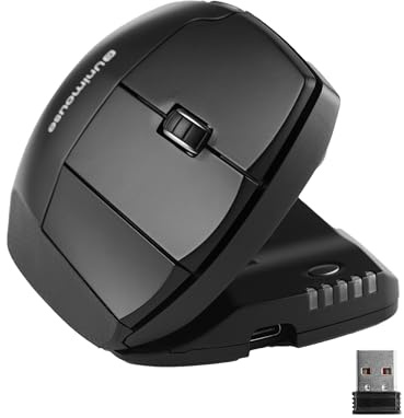 Contour Unimouse Ergonomische Maus | Einstellbare Neigung von 35°-70°, 6 programmierbare Tasten, Daumenauflage bei Handgelenkschmerzen | Plug & Play für Mac & PC - Kabellos - Rechts
