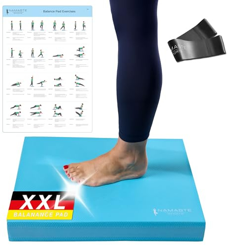 NAMASTE Sports® Balance Pad XXL – Rutschfestes Trainingspad für Physiotherapie, Yoga & Home Workout – Inkl. Übungsposter & Widerstandsband