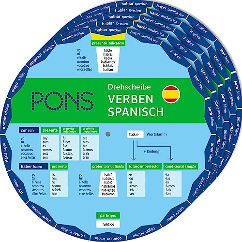 PONS Drehscheibe Verben Spanisch: Unregelmäßige Verben schnell nachschauen Verpackungseinheit 5 Exemplare (5 x 3-12-516374-9)