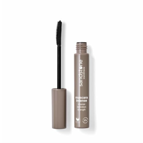 Sandstone Scandinavia Hypoallergene Mascara (Schwarz) | Wischfeste & schweißfeste verlängernde Mascara mit Wimperntrennung, für empfindliche Augen