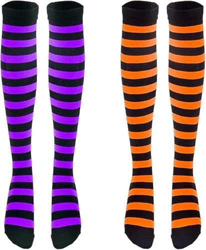 WEITAPYT 3 Paare Halloween Lange Socken, Halloween Socken, Halloweens Strümpfe, Halloweens Strümpfe Damen, Geeignet für Hallo-Ween Cosplay-Partykostüme