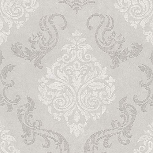 Vliestapete Barock-Tapete Ornament-Tapete 953721 95372-1 Innova Memory 3 | Beige/Crème Silber | Rolle (10,05 x 0,53 m) = 5,33 m²
