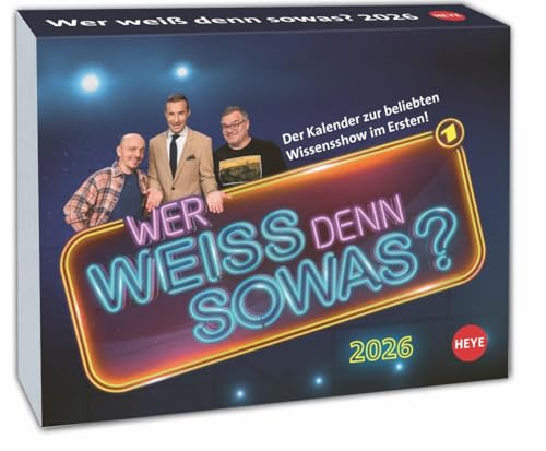 Wer weiß denn sowas? Tagesabreißkalender 2026: Kultiger Wissens-Kalender 2026 mit Kai Pflaume. Tischkalender, Abreißkalender für jeden Tag. Auch zum Aufhängen. (Tagesabreißkalender Heye)