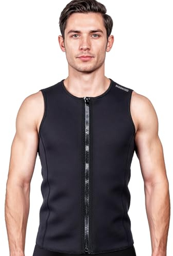 PAWHITS Wetsuit-Oberteil, 3 mm Neopren-Thermo-ärmelloses Schwimm-Oberteil | Frontreißverschluss-Wetsuit-Jacke für Damen und Herren, Tauch- und Schwimmweste für Gerätetauchen, Surfen und Sauna