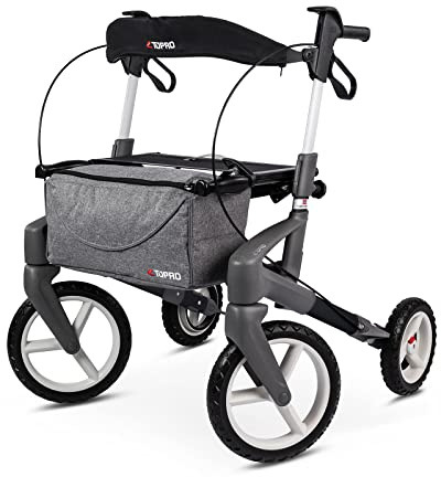 Topro Olympos ATR S Rollator, faltbar, schwarz, Outdoor, mit Tasche, 7 Jahre Garantie