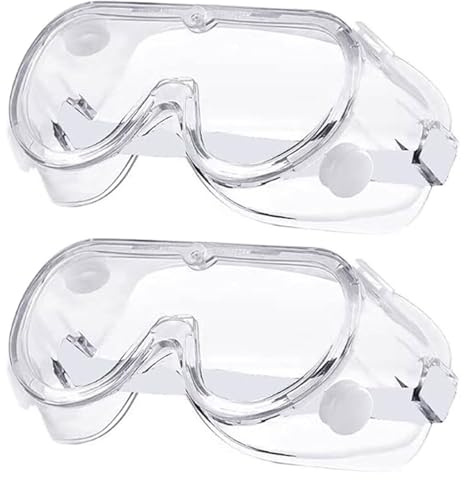 ESYFOR Schutzbrille Staubdicht, 2 Stück Arbeitsschutzbrille Universelle Transparent Anti-Spritzer Antibeschlag Staubschutzbrille für Labor Radfahren Skifahren Pharmazeutische