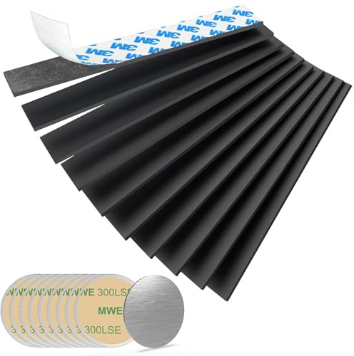Magnetstreifen Selbstklebend Magnetband Stark Magnetklebeband : 10 Stück mit Metallplatten – zuschneidbar – starker Halt und langlebig – ideal für Werkzeugregale, Kühlschrank (10Stück 150X25mm)