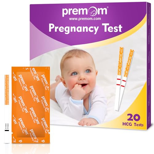 Premom Schwangerschaftstest-Kit: 20 hochsensible Frühtest-Streifen für eine zuverlässige Schnellerkennung Frühe hCG-Schwangerschaftstests mit 10 mIU/mL Sensitivität