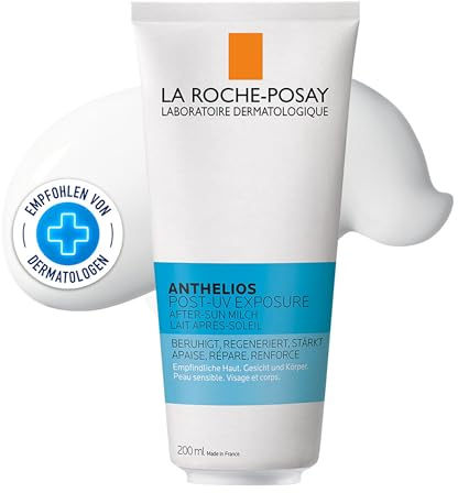 La Roche Posay Sensitive After-Sun-Milch für empfindliche Haut, Intensive Feuchtigkeit, Mit Panthenol, Thermalwasser und Glycerin, Anthelios Post UV, 200 ml
