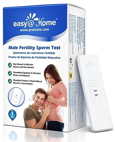 Easy@Home Fruchtbarkeitstest für Männer: 1 x Spermientest zur Zeugungsfähigkeit – Schneller Sperma-Test zur Messung der Spermienkonzentration – Kinderwunsch, TTC, Fertilitätsprüfung