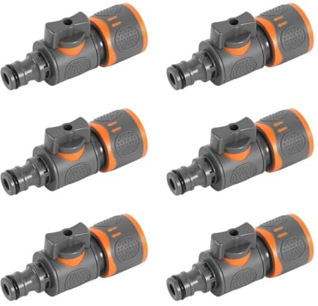 Kupplung mit Regulierventil, 6 Stück Schlauchkupplung mit Regulierventil | Gartenschlauch Kupplung Schlauchkupplung Zubehör Gartenschlauchverbinder für Wasserschlauch 1/2 Zoll