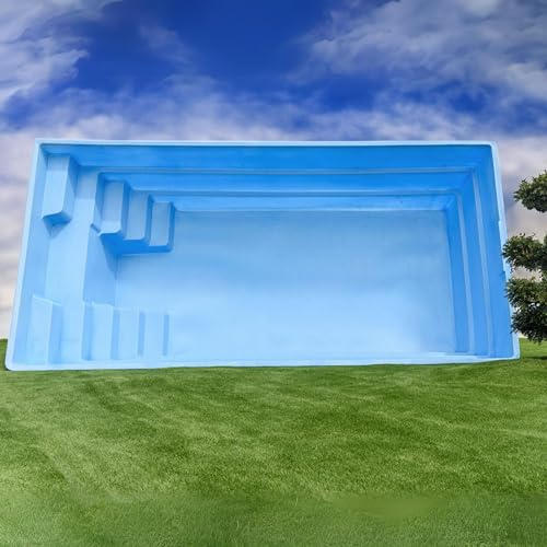 Schwimmbecken mit Starren Wänden, Swimming Pool UV-beständig, 6m x 3m x 1,5m, für 6-8 Personen bequem, einbaufähig, leicht zu installieren (Blau)
