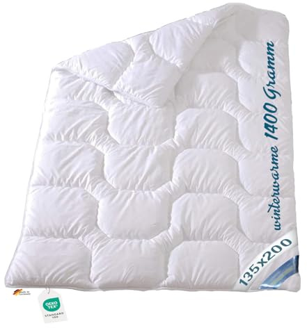 Extra warme Winter Bettdecke I Duo Steppbett I Winterbett | 100% Klimahohlfaser | Baumwollbezug I 135x200 cm I 95° Wäsche | allergikergeeignet | Oeko-TEX-Zertifiziert | Made in Germany